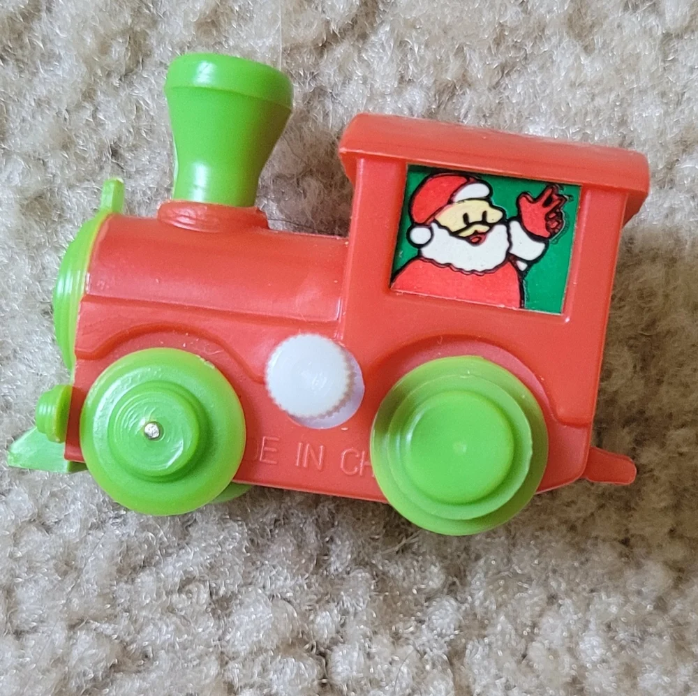 Wind-up plastic christmas Santa train set & walking Santa Claus-14 pcs.